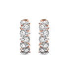 9ct Rose Gold Eudora Pear Lab Diamond Hoop Earrings (4 Ct. Tw.) standing product image one