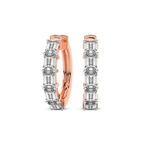 14kt Rose Gold Calantha Emerald Lab Diamond Hoop Earrings (3 Ct. Tw.) front image