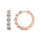 14kt Rose Gold Calantha Emerald Lab Diamond Hoop Earrings (3 Ct. Tw.) left