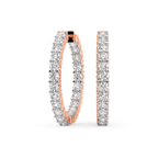 9ct Rose Gold Meara Round Lab Diamond Hoop Earrings (2 Ct. Tw.) front image