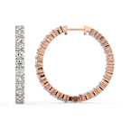 9ct Rose Gold Meara Round Lab Diamond Hoop Earrings (2 Ct. Tw.) side right image one