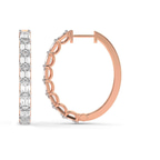 10kt Rose Gold Ashlyn Emerald Lab Diamond Hoop Earrings (5 Ct. Tw.) left