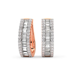 14kt Rose Gold Cassian Baguette Round Lab Diamond Hoop Earrings (4 Ct. Tw.) front image