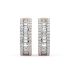 14kt Rose Gold Cassian Baguette Round Lab Diamond Hoop Earrings (4 Ct. Tw.) right