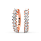 9ct Rose Gold April Marquise Lab Diamond Hoop Earrings (3 Ct. Tw.) front image