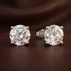 14kt Rose Gold Four Prong Round Lab Diamond Stud Earrings (3 Ct. Tw.) color product image one