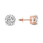 10kt Rose Gold Four Prong Round Lab Diamond Stud Earrings (3 Ct. Tw.) side right image one