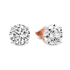 10kt Rose Gold Four Prong Round Lab Diamond Stud Earrings (3 Ct. Tw.) standing product image one
