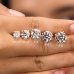 14kt Rose Gold Four Prong Round Lab Diamond Stud Earrings (3 Ct. Tw.) color product image two