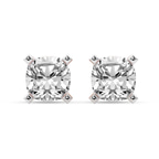 14kt Rose Gold Four Prong Cushion Lab Diamond Stud Earrings (10 Ct. Tw.) front image