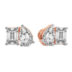14kt Rose Gold Double Delight Lab Diamond Stud Earrings (3 Ct. Tw.) standing product image one