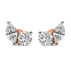 9ct Rose Gold Twin Gleam Lab Diamond Stud Earrings (1 Ct. Tw.) front image