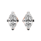 14kt Rose Gold Four Prong Marquise Lab Diamond Stud Earrings (4 Ct. Tw.) front image