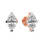 14kt Rose Gold Four Prong Marquise Lab Diamond Stud Earrings (4 Ct. Tw.) side right image one