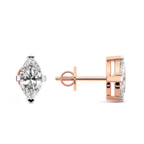 14kt Rose Gold Four Prong Marquise Lab Diamond Stud Earrings (4 Ct. Tw.) standing product image one