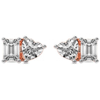 14kt Rose Gold Divine Double Flame Lab Diamond Stud Earrings (1 Ct. Tw.) front image