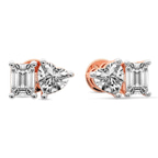 14kt Rose Gold Divine Double Flame Lab Diamond Stud Earrings (1 Ct. Tw.) side right image one