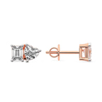 14kt Rose Gold Divine Double Flame Lab Diamond Stud Earrings (1 Ct. Tw.) standing product image one