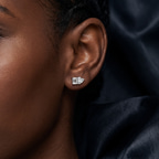 14kt Rose Gold Divine Double Flame Lab Diamond Stud Earrings (1 Ct. Tw.) model image two