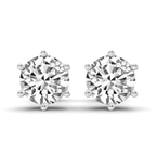 10kt Rose Gold Six Prong Round Lab Diamond Stud Earrings (6 Ct. Tw.) front image