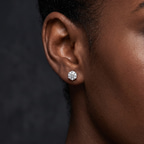 14kt Rose Gold Six Prong Round Lab Diamond Stud Earrings (1 Ct. Tw.) model image two