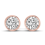 10kt Rose Gold Classic Bezel Round Lab Diamond Stud Earrings (4 Ct. Tw.) front image