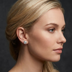 10kt Rose Gold Classic Bezel Round Lab Diamond Stud Earrings (1 Ct. Tw.) model