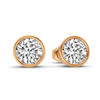 10kt Rose Gold Classic Bezel Round Lab Diamond Stud Earrings (4 Ct. Tw.) standing product image one