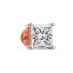10kt Rose Gold Four Prong Princess Lab Diamond Single Stud Earring (1 Ct. Tw.) standing product image one