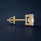 10kt Rose Gold Four Prong Princess Lab Diamond Single Stud Earring (1 Ct. Tw.) color product image two