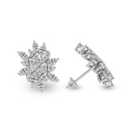 Platinum Wisteria Flower Fashion Lab Diamond Stud Earrings (2 Ct. Tw.) right
