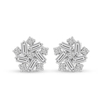Platinum Peony Flower Fashion Lab Diamond Stud Earrings (2 Ct. Tw.) front image