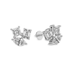9ct White Gold Trillium Flower Fashion Lab Diamond Stud Earrings (1 Ct. Tw.) left