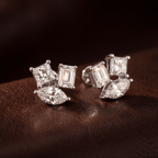 10kt White Gold Trillium Fashion Lab Diamond Stud Earrings (1 Ct. Tw.) color product image one