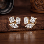 10kt White Gold Trillium Fashion Lab Diamond Stud Earrings (1 Ct. Tw.) color product image two