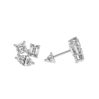 9ct White Gold Trillium Flower Fashion Lab Diamond Stud Earrings (1 Ct. Tw.) right