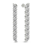 10kt White Gold Delphinium Fashion Lab Diamond Dangle Earrings (1 Ct. Tw.) left