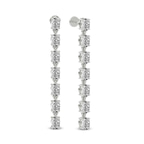 9ct White Gold Digitalis Fashion Flower Lab Diamond Dangle Earring (4 Ct. Tw.) left
