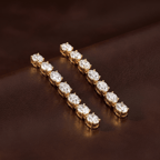9ct White Gold Digitalis Fashion Flower Lab Diamond Dangle Earring (1 Ct. Tw.) color product image one