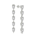 9ct White Gold Salvia Flower Fashion Lab Diamond Dangle Earrings (6 Ct. Tw.) left
