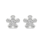 Platinum Periwinkle Flower Fashion Lab Diamond Stud Earrings (4 Ct. Tw.) front image