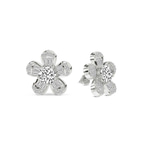 Platinum Periwinkle Flower Fashion Lab Diamond Stud Earrings (4 Ct. Tw.) left