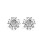 14kt White Gold Thalia Bloom Fashion Flower Lab Diamond Stud Earrings (3 Ct. Tw.) front image
