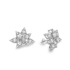 Platinum Cosmos Flower Fashion Lab Diamond Stud Earrings (6 Ct. Tw.) side right image one