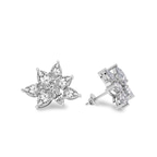 Platinum Cosmos Flower Fashion Lab Diamond Stud Earrings (6 Ct. Tw.) standing product image one