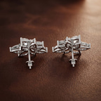 Platinum Cosmos Flower Fashion Lab Diamond Stud Earrings (6 Ct. Tw.) color product image two