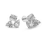 Platinum Nebula Flower Lab Diamond Stud Earrings (6 Ct. Tw.) left