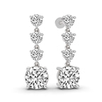 9ct White Gold Round Fashion Lab Diamond Dangle Earrings (1 Ct. Tw.) left