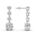 9ct White Gold Round Fashion Lab Diamond Dangle Earrings (1 Ct. Tw.) right
