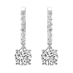 10kt White Gold Claw Set Fashion Lab Diamond Dangle Earrings (5 Ct. Tw.) front image
